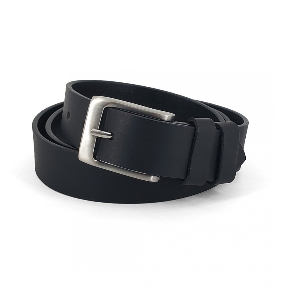Leather Belt Kouros, Width 3,50cm, Black