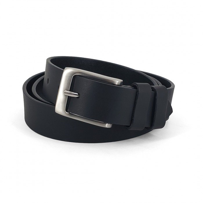Leather Belt Kouros NS1008, Width 3,50cm, Black