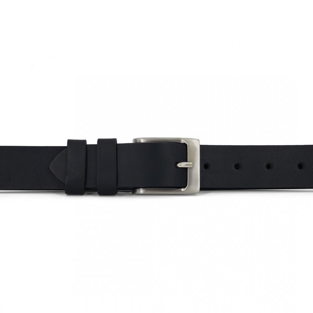 Leather Belt Kouros NS1008, Width 3,50cm, Black