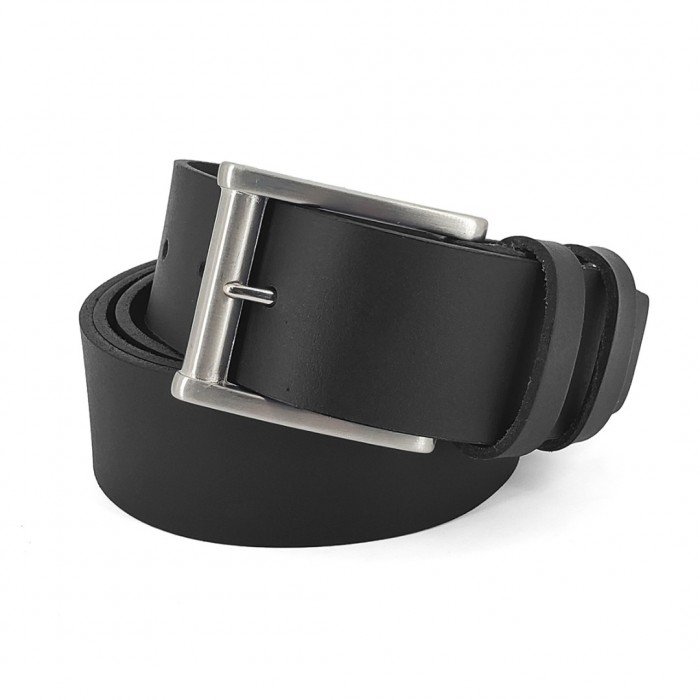 Leather Belt Kouros NS1004, Width 4,00cm, Black