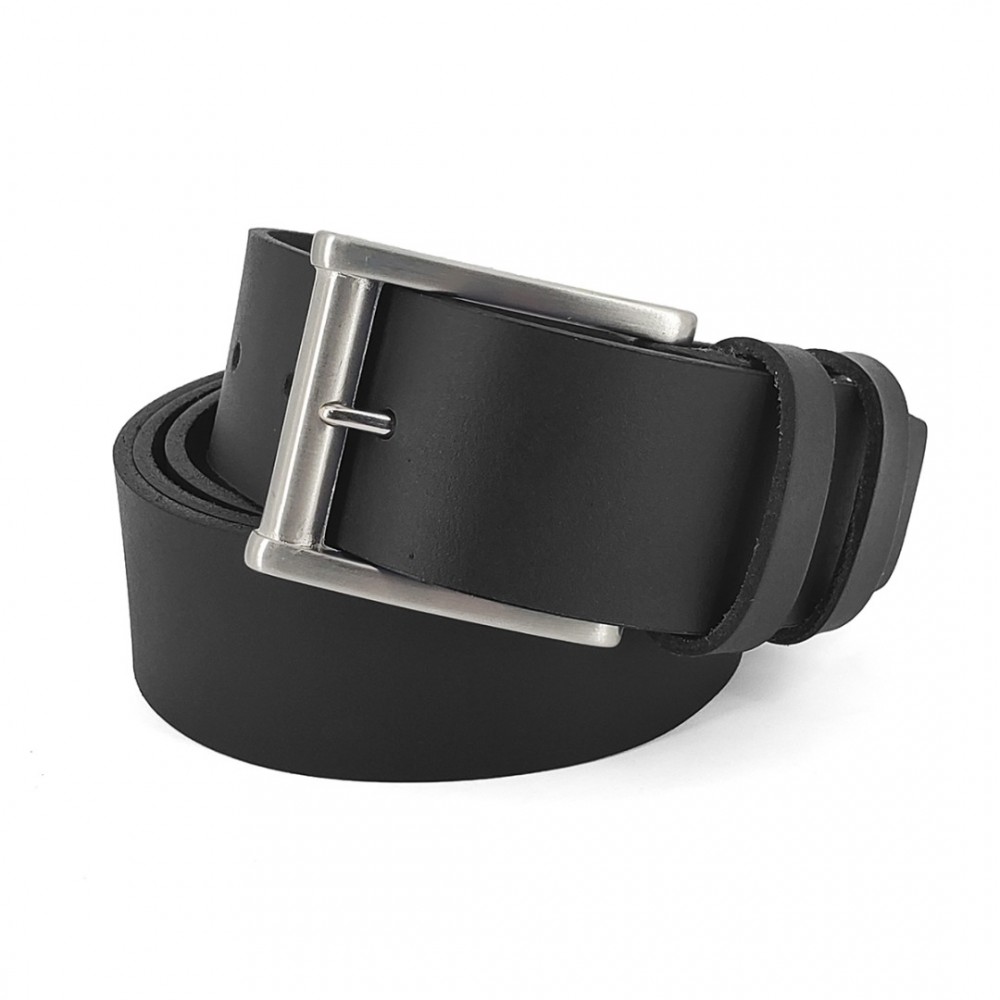 Leather Belt Kouros, Width 4,00cm, Black