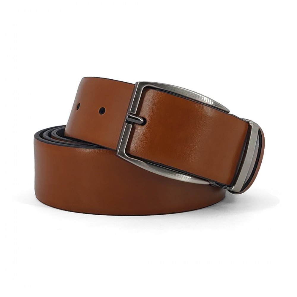 Leather Belt Iris 36, Width 3,50cm, Taba