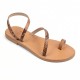 Women Leather Sandals Tsakiris 101, Brown Snake Print