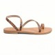 Women Leather Sandals Tsakiris 101, Brown Snake Print