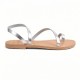 Women Leather Sandals Tsakiris 101, Silver