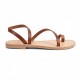 Women Leather Sandals Tsakiris 101, Honey Brown
