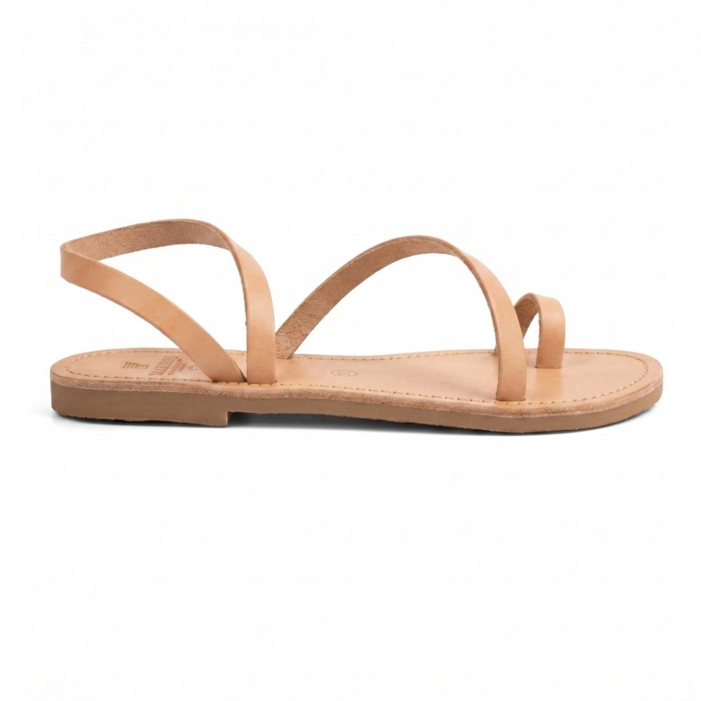 Women Leather Sandals Tsakiris 101, Natural