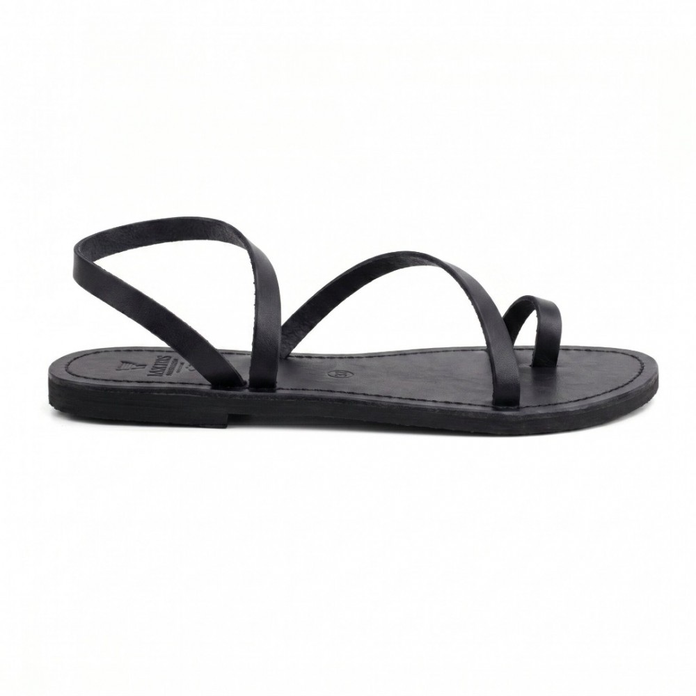Women Leather Sandals Tsakiris 101, Black