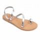 Women Leather Sandals Tsakiris 101, Silver