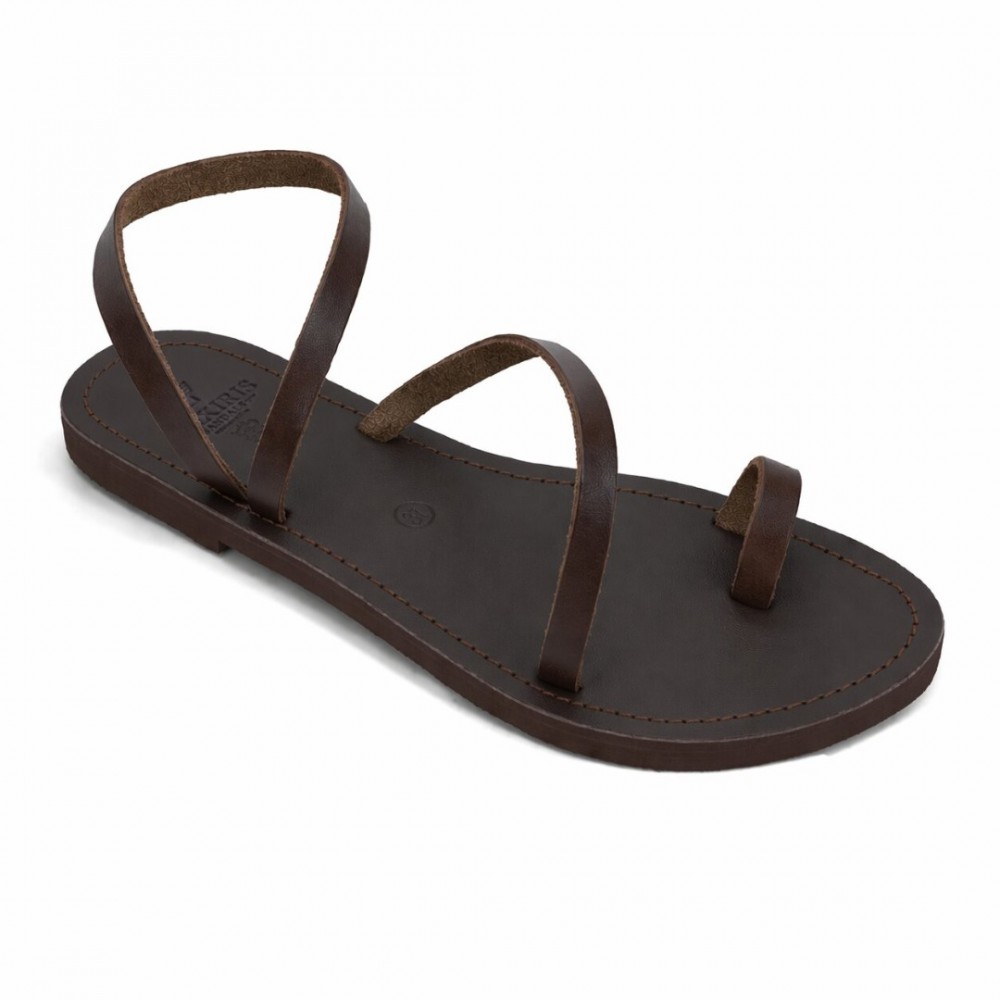 Women Leather Sandals Tsakiris 101, Brown