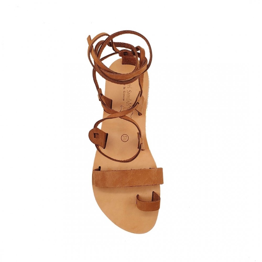 Women Leather Sandals Tsakiris 1046, Camel