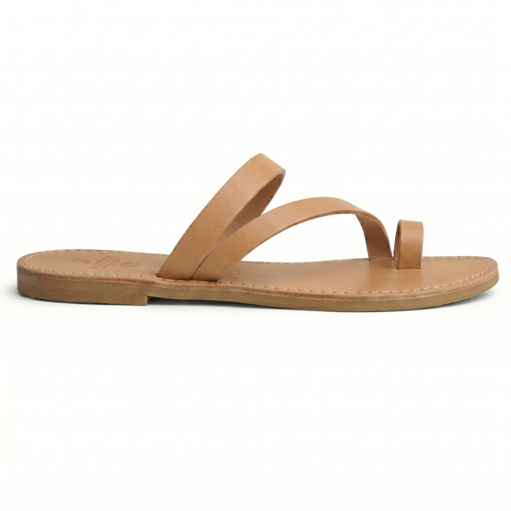 Women Leather Sandals Tsakiris 106, Natural