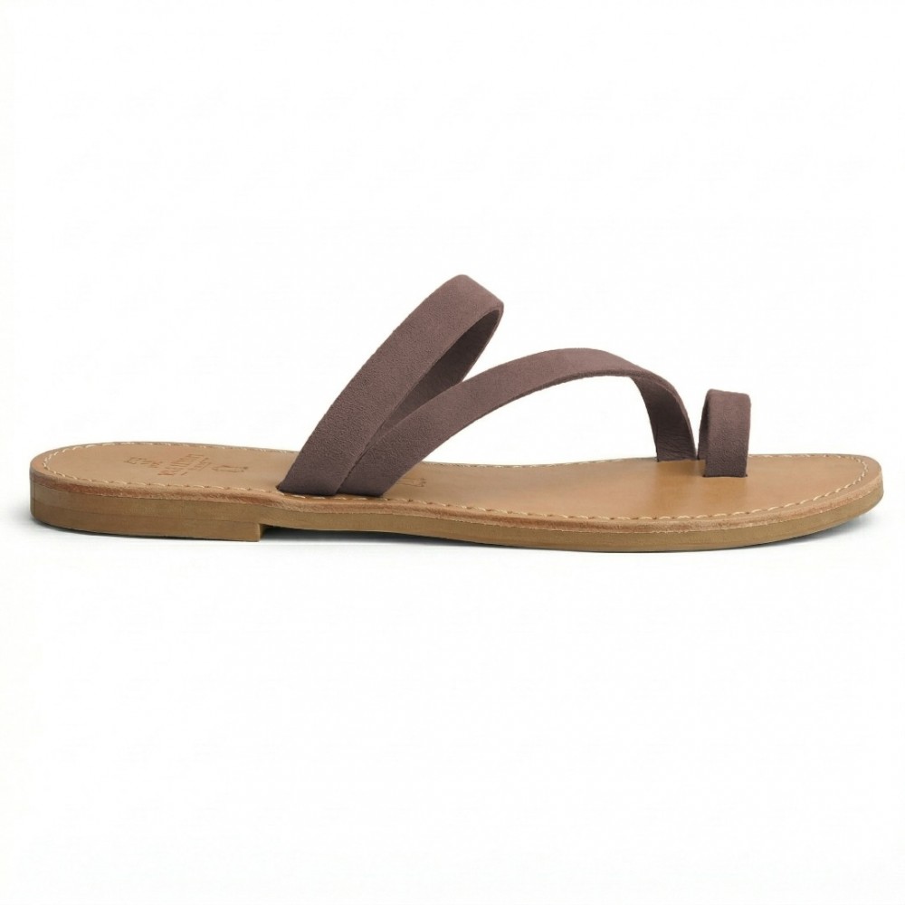 Women Leather Sandals Tsakiris 106, Taupe