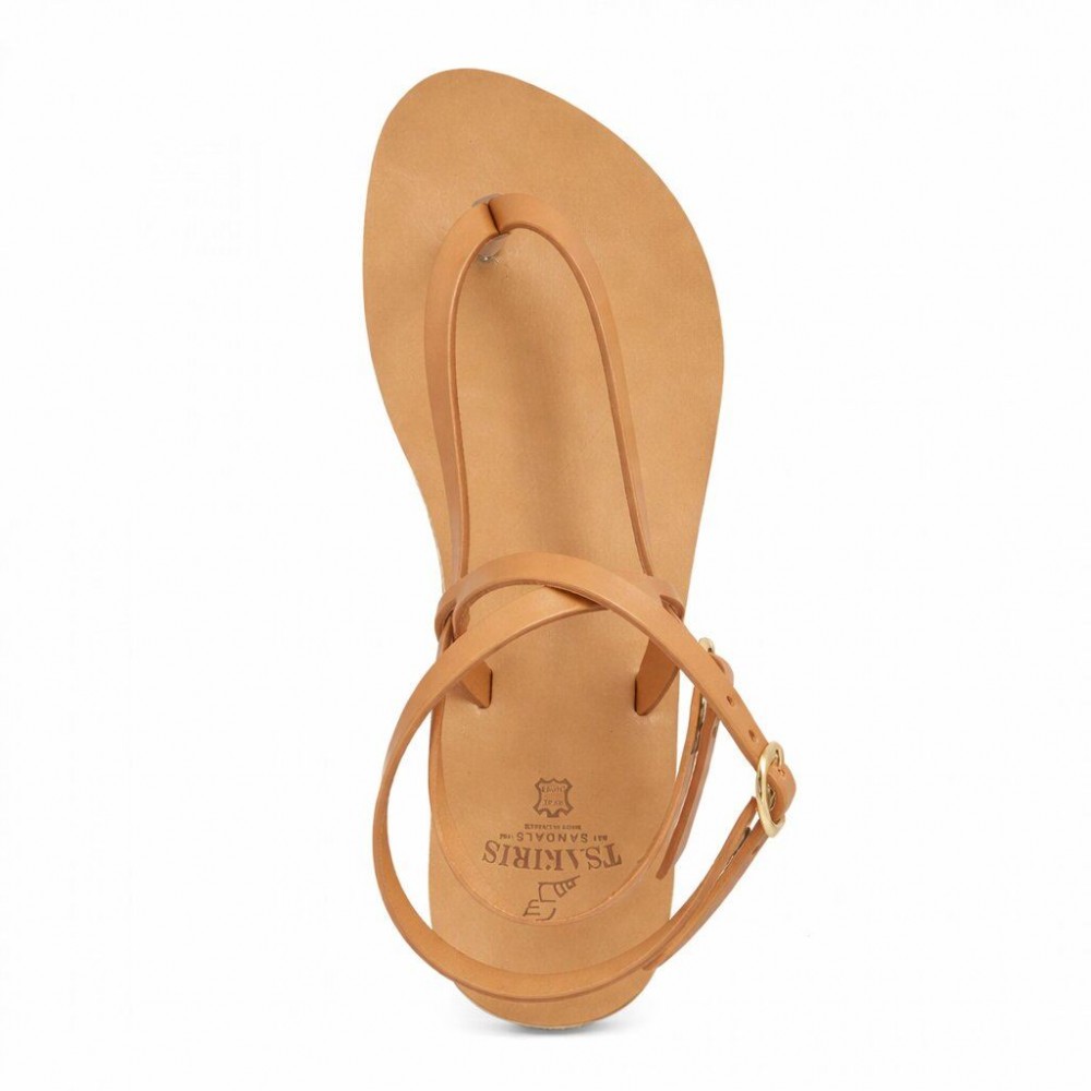 Women Leather Sandals Tsakiris 1091, Natural