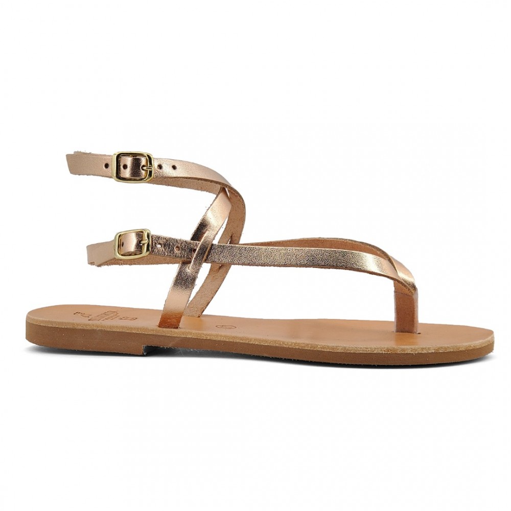 Women Leather Sandals Tsakiris 1091, Bronze Women Leather Sandals Tsakiris 1091, Bronze