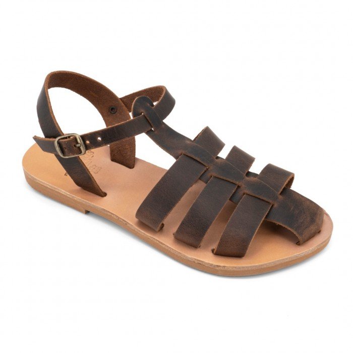 Women Leather Sandals Tsakiris 2011, Brown