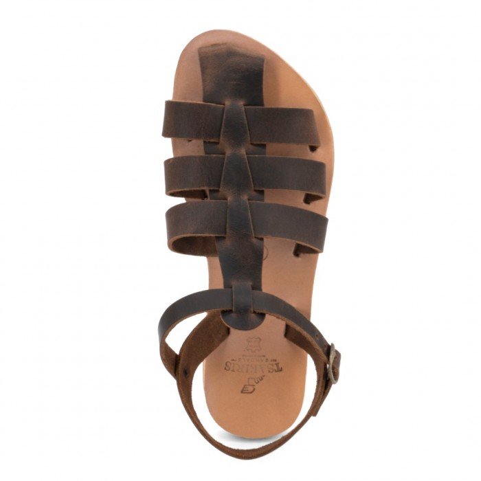Women Leather Sandals Tsakiris 2011, Brown