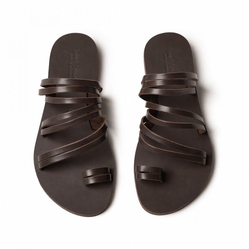 Women Leather Sandals Tsakiris 921, Brown