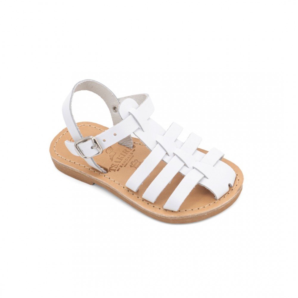 Children Leather Sandals Tsakiris Κ151, White Children Leather Sandals Tsakiris Κ151, White