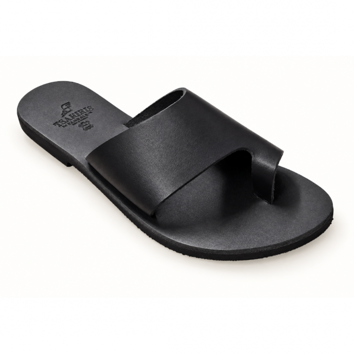 Women Leather Sandals Tsakiris , 5 Black