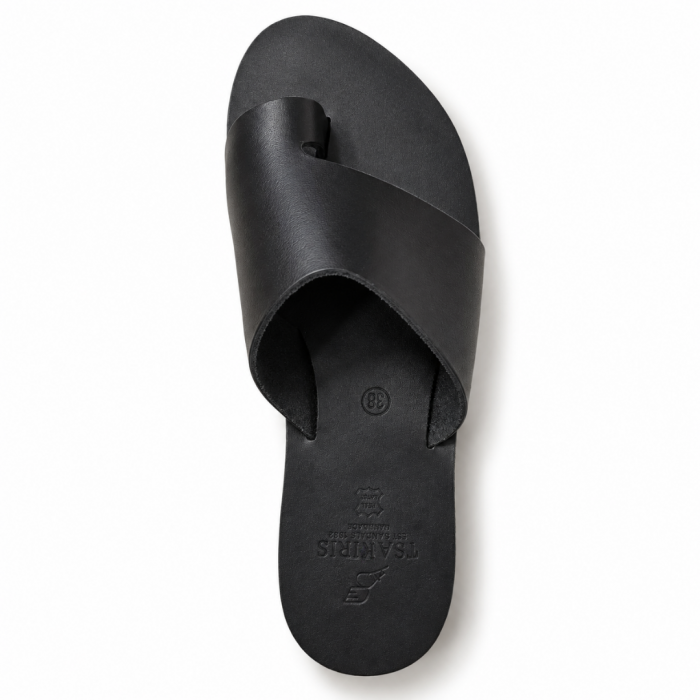 Women Leather Sandals Tsakiris , 5 Black