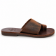 Women Leather Sandals Tsakiris , 5 Brown