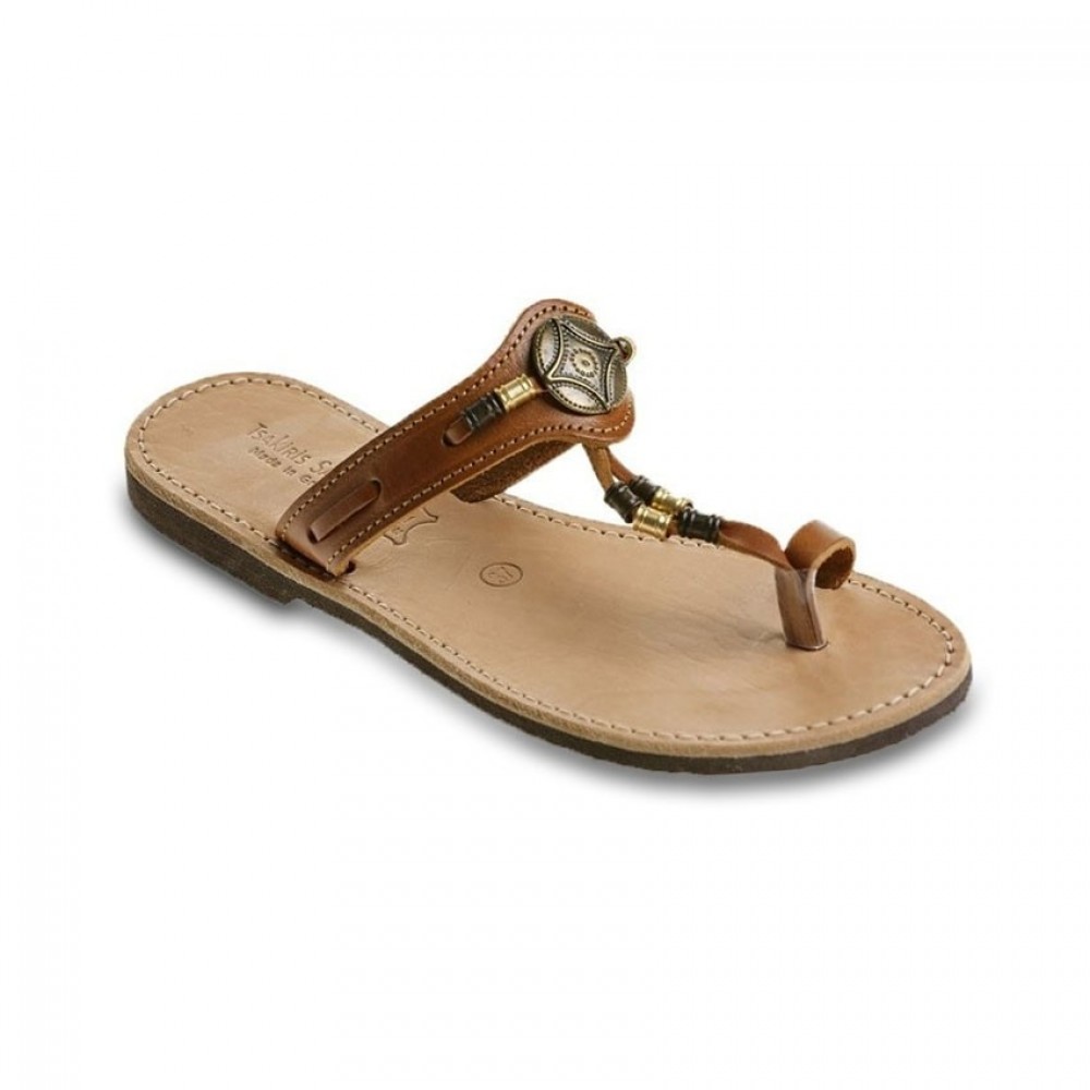 Women Leather Sandals Tsakiris 046, Brown Women Leather Sandals Tsakiris 046, Brown