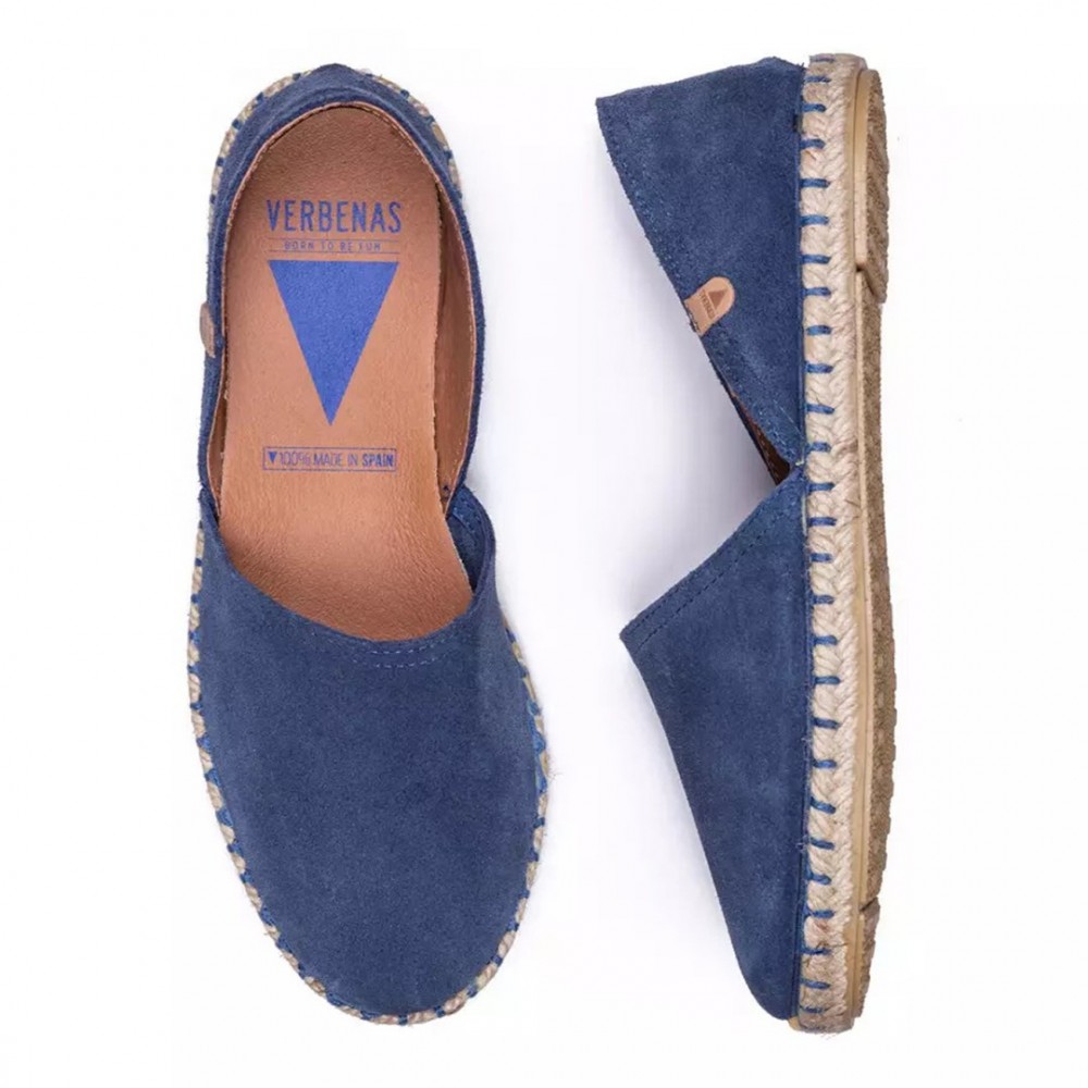 Women Leather Espadrilles Carmen Verbenas, Blue