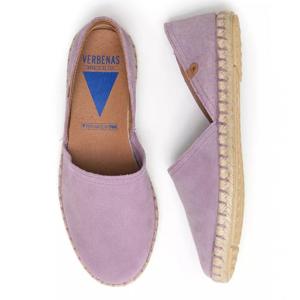 Women Leather Espadrilles Carmen Verbenas, Lilac