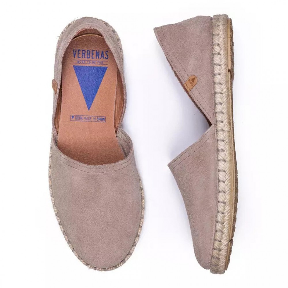 Women Leather Espadrilles Carmen Verbenas, Taupe