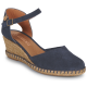 Women Leather Wedges Malena Verbenas, Blue Women Leather Wedges Malena Verbenas, Blue
