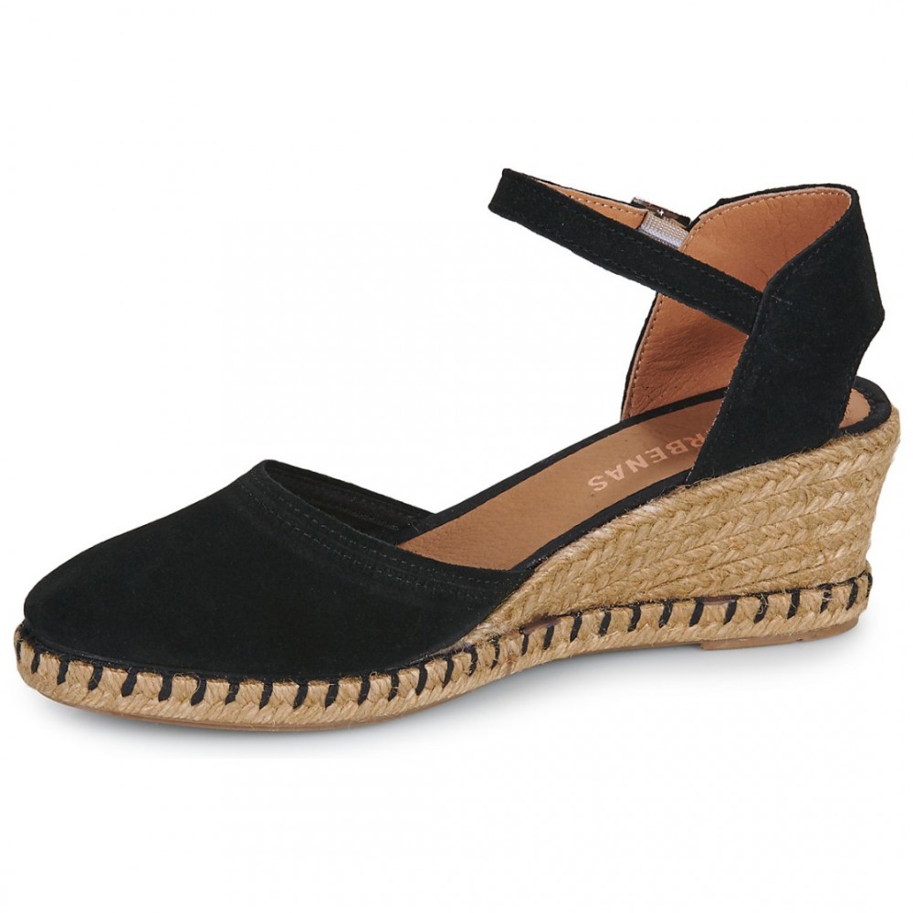 Women Leather Wedges Malena Verbenas, Black Women Leather Wedges Malena Verbenas, Black