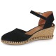 Women Leather Wedges Malena Verbenas, Black Women Leather Wedges Malena Verbenas, Black