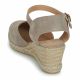 Women Leather Wedges Malena Verbenas, Taupe Women Leather Wedges Malena Verbenas, Taupe