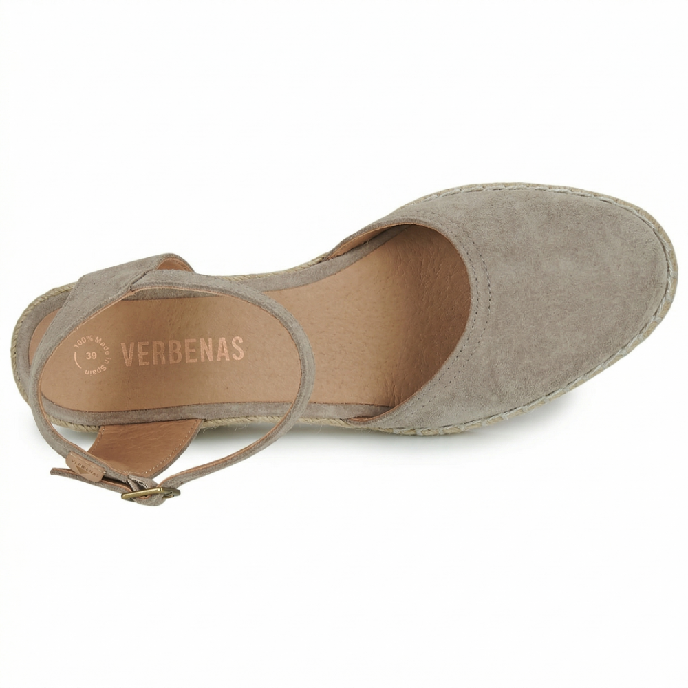 Women Leather Wedges Malena Verbenas, Taupe Women Leather Wedges Malena Verbenas, Taupe