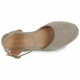 Women Leather Wedges Malena Verbenas, Taupe Women Leather Wedges Malena Verbenas, Taupe