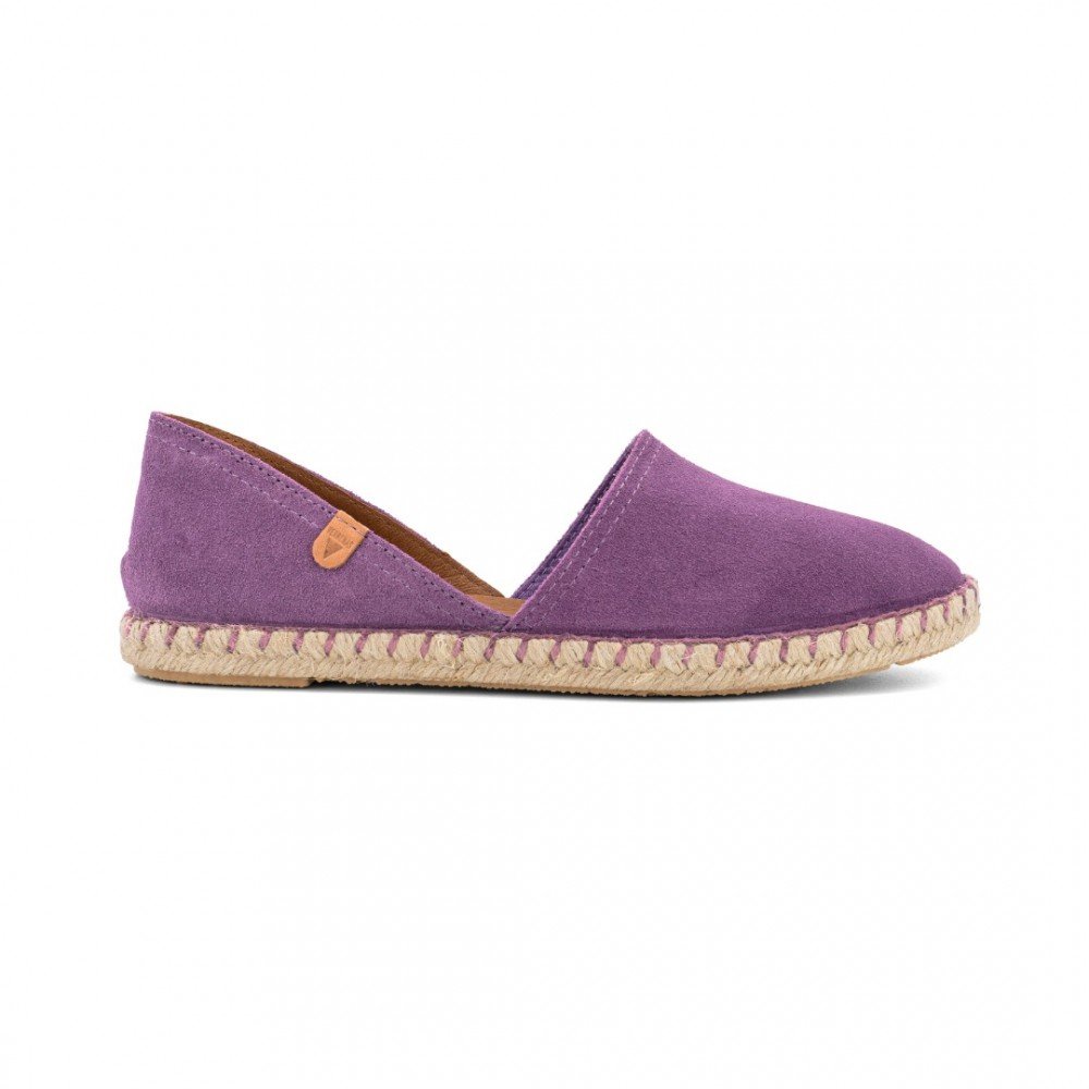 Women Leather Espadrilles Carmen Verbenas, Purple