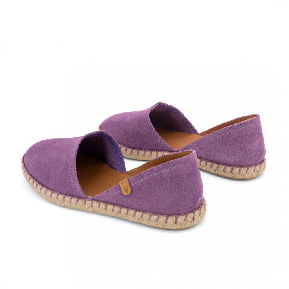 Women Leather Espadrilles Carmen Verbenas, Purple