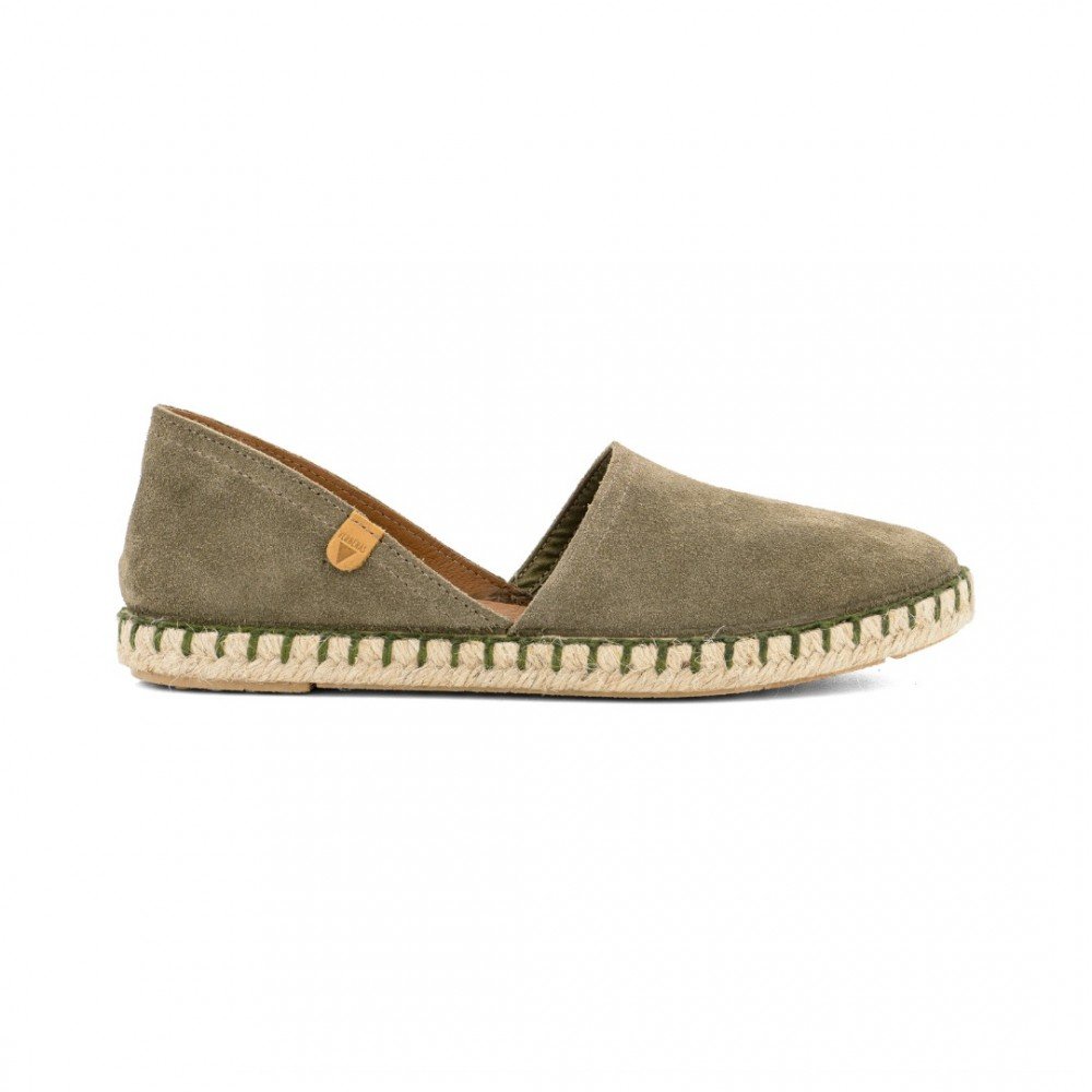 Women Leather Espadrilles Carmen Verbenas, Khaky Women Leather Espadrilles Carmen Verbenas, Khaky