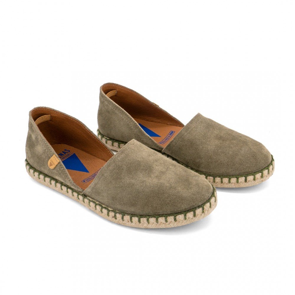 Women Leather Espadrilles Carmen Verbenas, Khaky Women Leather Espadrilles Carmen Verbenas, Khaky