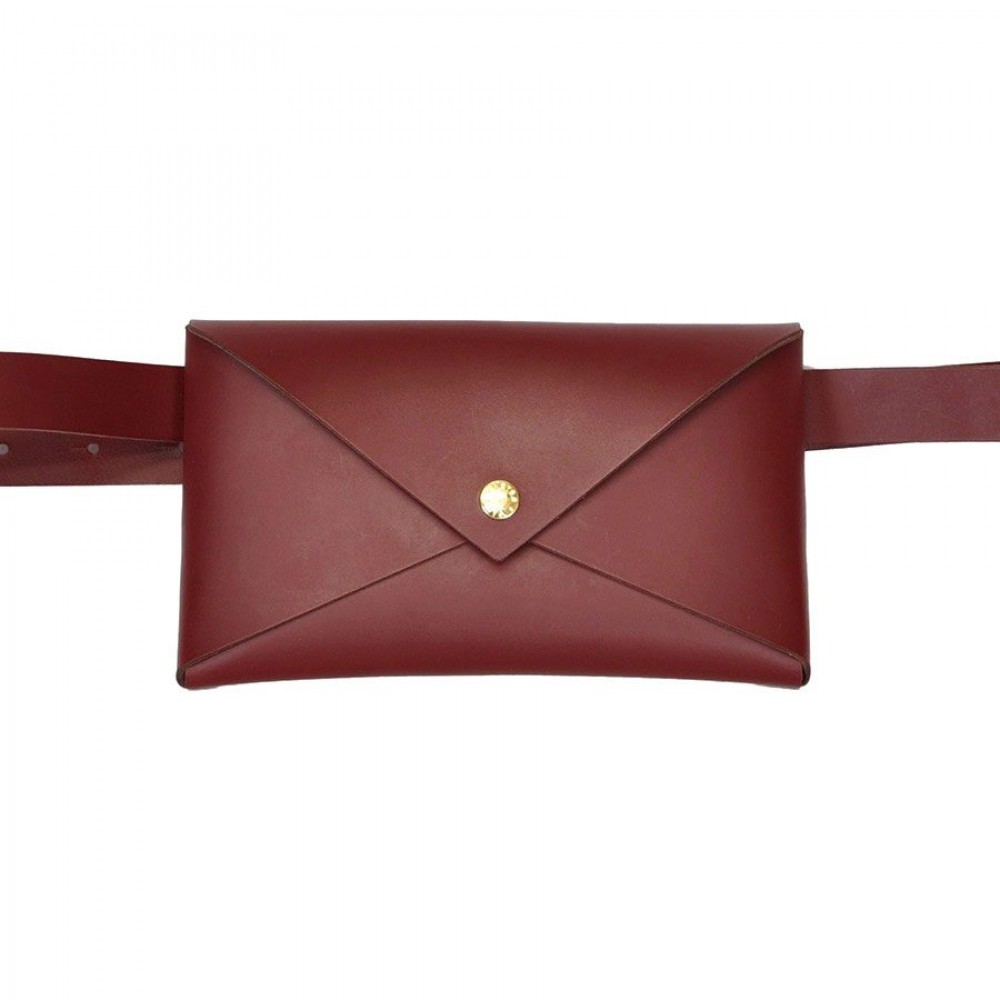 Leather Waist Bag cod.99277S «Your Message», Bordeaux