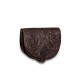 Leather Crossbody Bag Kouros 500, Potato Brown Flower Print