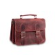 Leather Crossbody Bag Bohemia 12/12, Red Antique Leather Crossbody Bag Bohemia 12/12, Red Antique