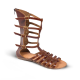 Women Leather Sandals Boots Klimatsakis 345, Brown