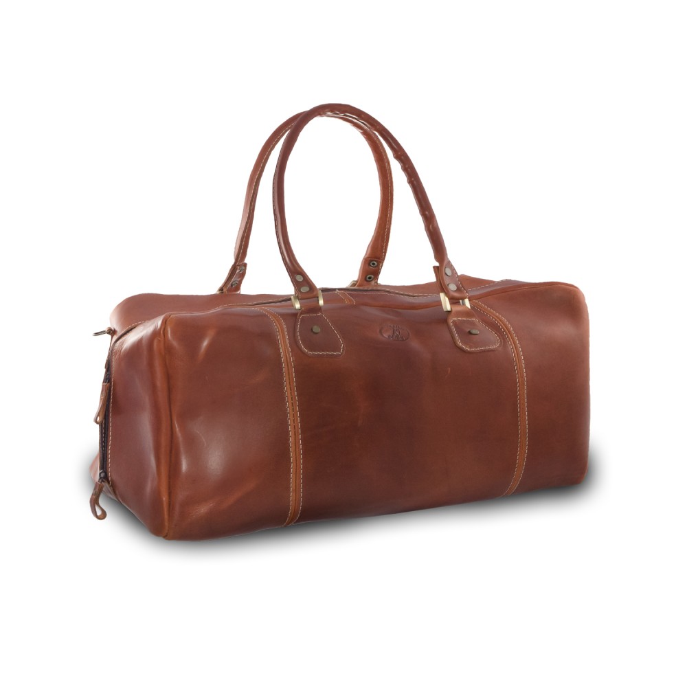 Leather Travel Bag Karabinakis 203, Taba, Capacity 34L