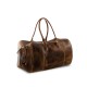 Leather Travel Bag Karabinakis 203, Mustard Antique, Capacity 34L