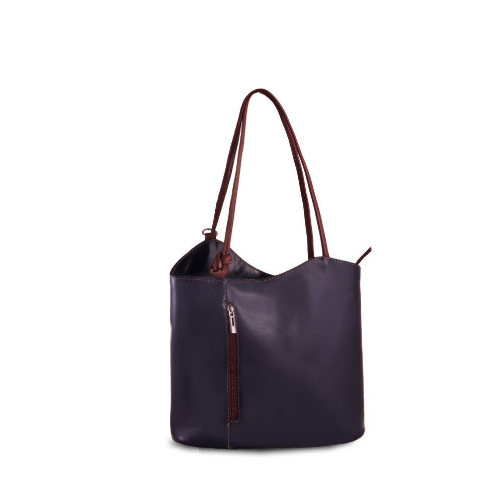 Leather Shoulder Bag Karras DE0111, Blue/Brown
