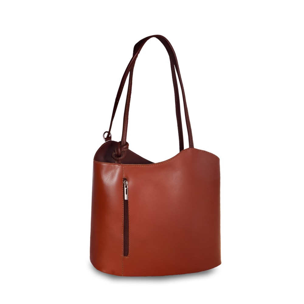 Leather Shoulder Bag Karras DE0111, Taba/Brown